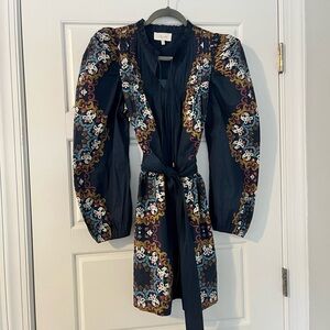 Cleobella Navy and Multicolor Floral Long Sleeve Dress